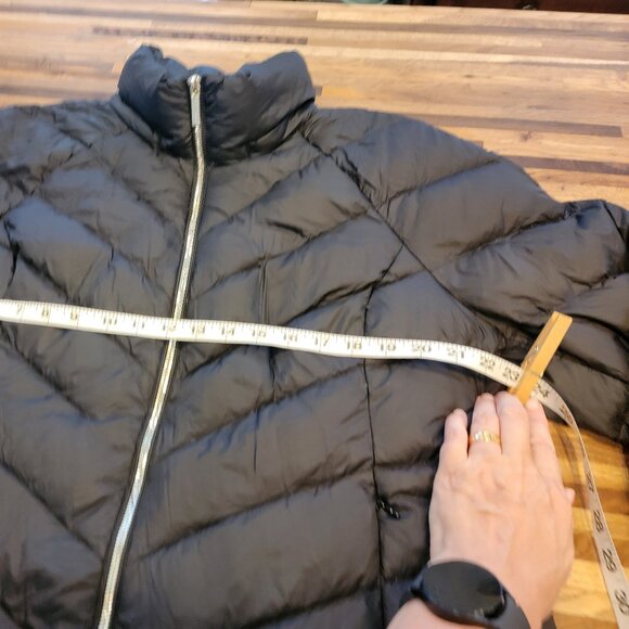 NWOT Michael Kors Chevron Quilted Nylon Packable Puffer Jacket Black - Picture 10 of 16
